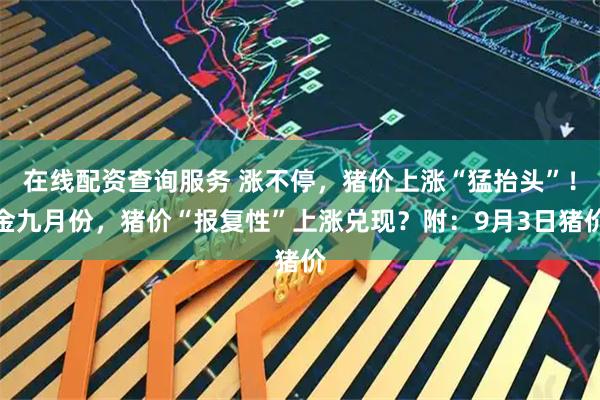 在线配资查询服务 涨不停，猪价上涨“猛抬头”！金九月份，猪价“报复性”上涨兑现？附：9月3日猪价