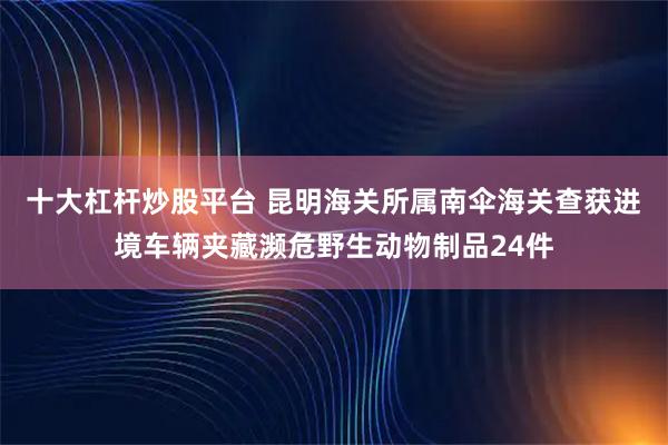 十大杠杆炒股平台 昆明海关所属南伞海关查获进境车辆夹藏濒危野生动物制品24件